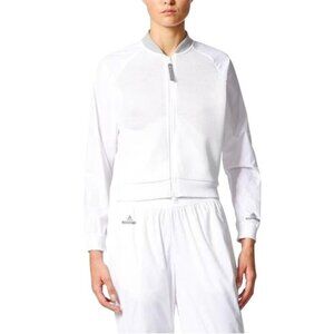 Stella Mccartney x Adidas White Mesh Bomber Jacket Designer Size XS